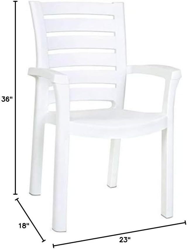 2 White Marina Resin Arm Chairs