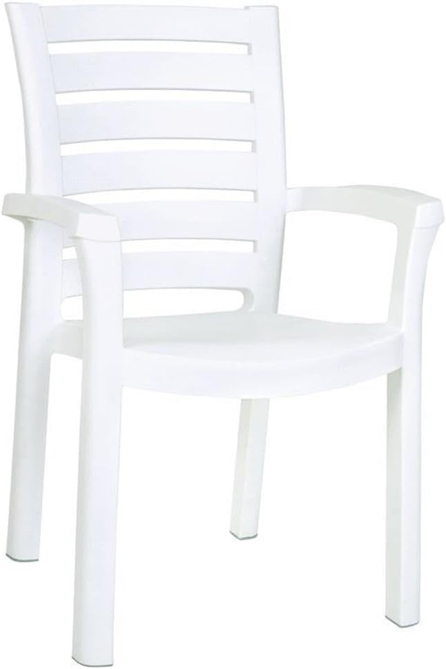 2 White Marina Resin Arm Chairs
