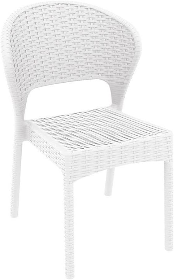 2 White Daytona Wicker Patio Chairs