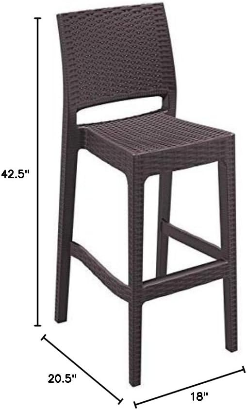 2 Brown Wickerlook Bar Stools