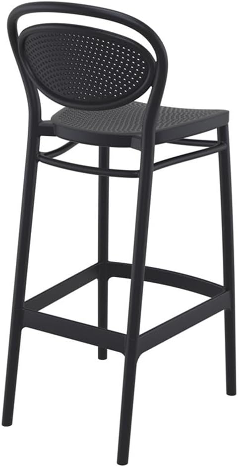 2 Black Resin Bar Stools