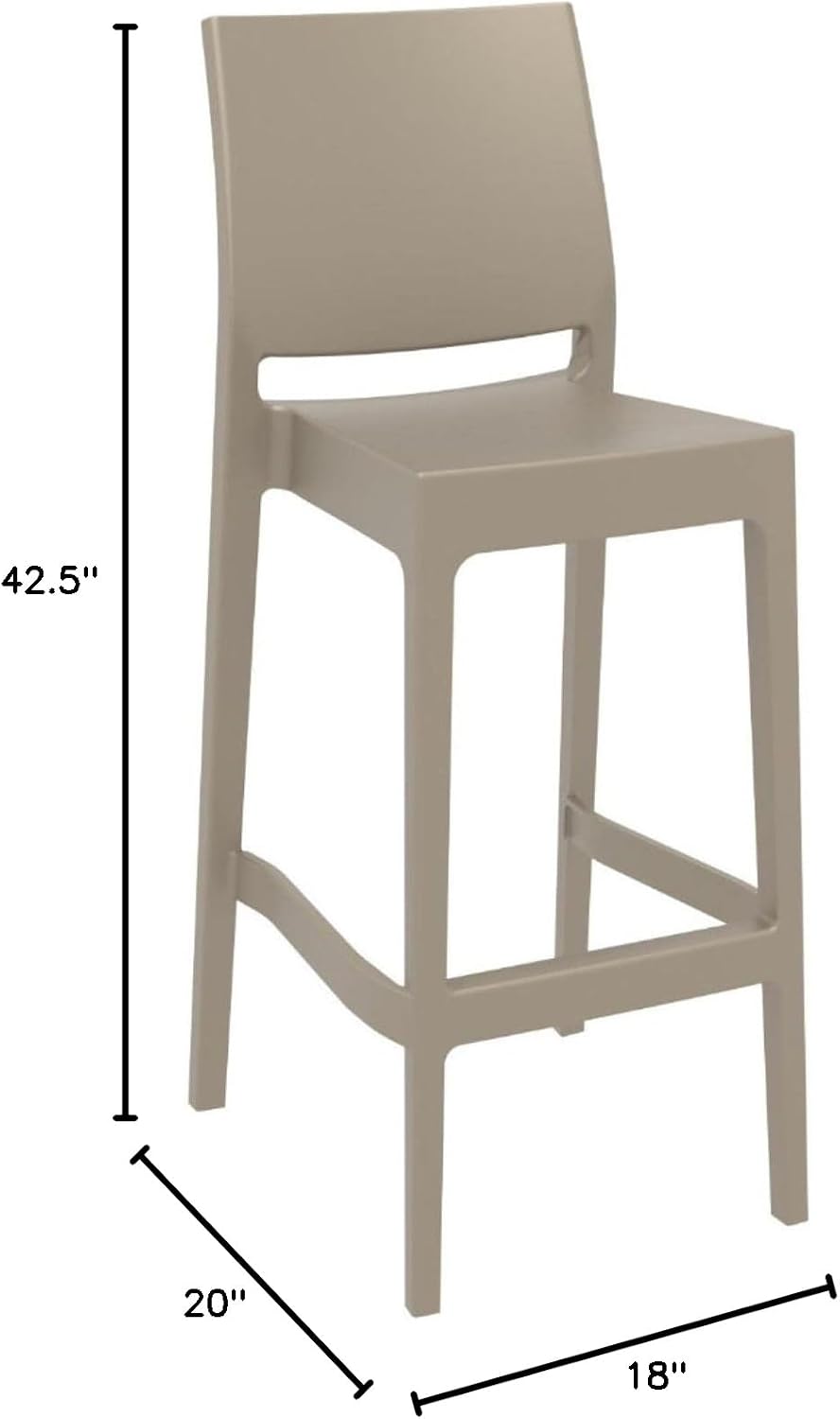 Dove Gray Maya Resin Barstool