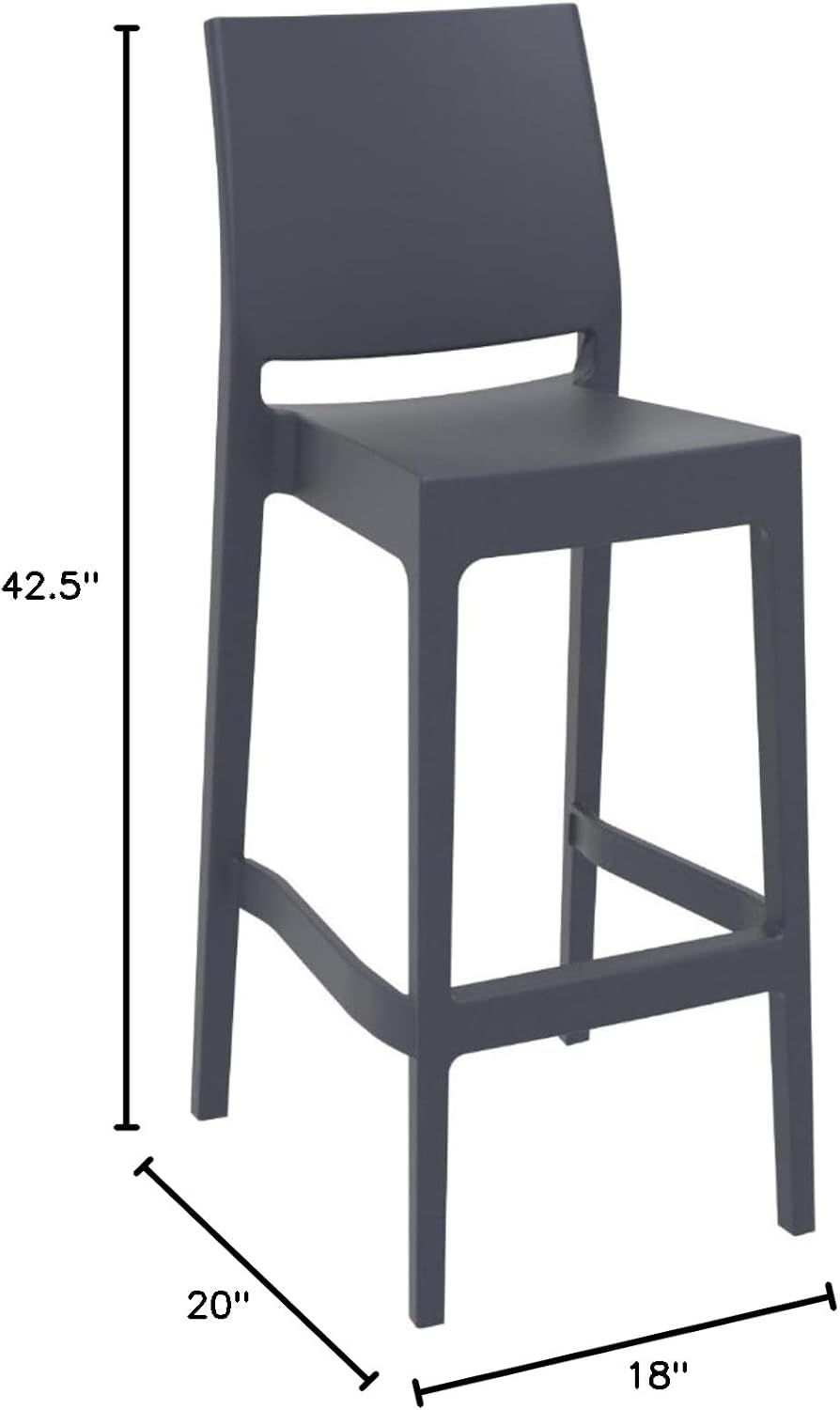 2 Dark Gray Maya Barstools