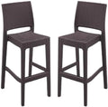 2 Brown Wickerlook Bar Stools