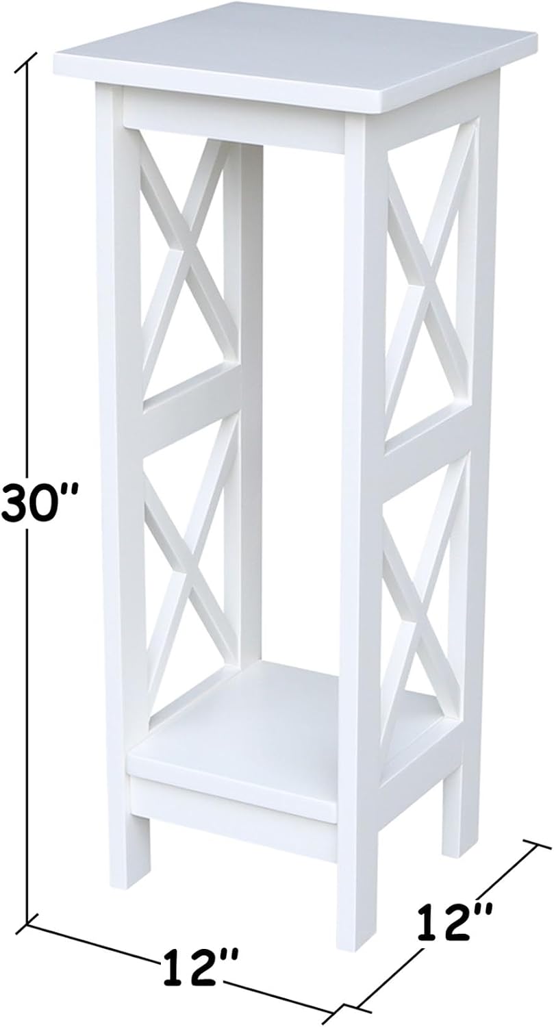 Snow White X-Sided Wood Plant Stand