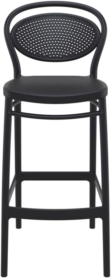 2 Black Resin Bar Stools