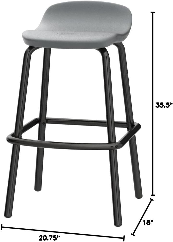 2 Cool Gray Resin Bar Stools
