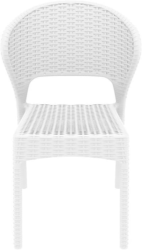2 White Daytona Wicker Patio Chairs