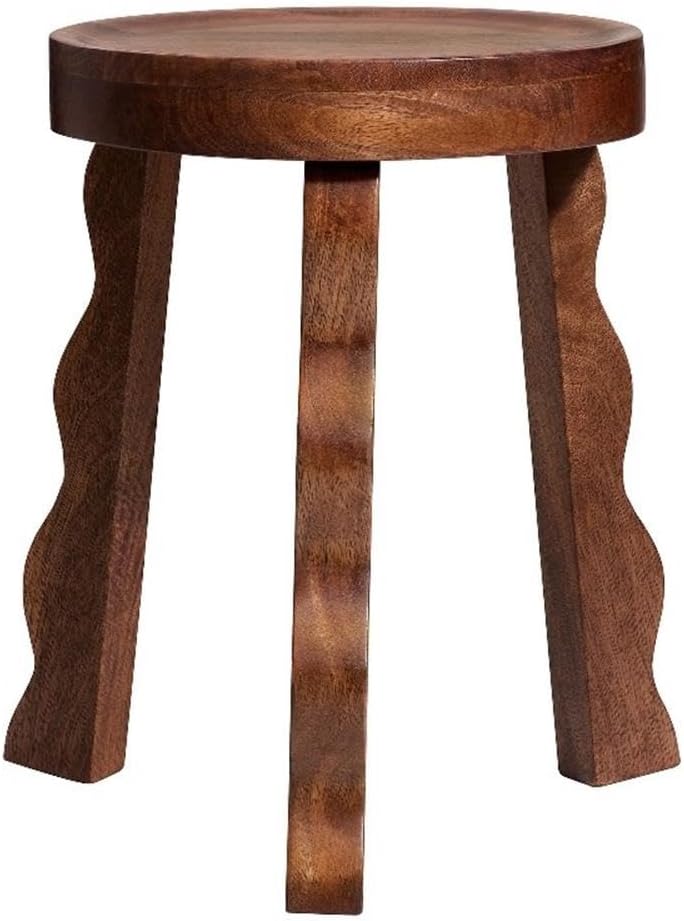 Walnut Carved Tripod Plant Stool