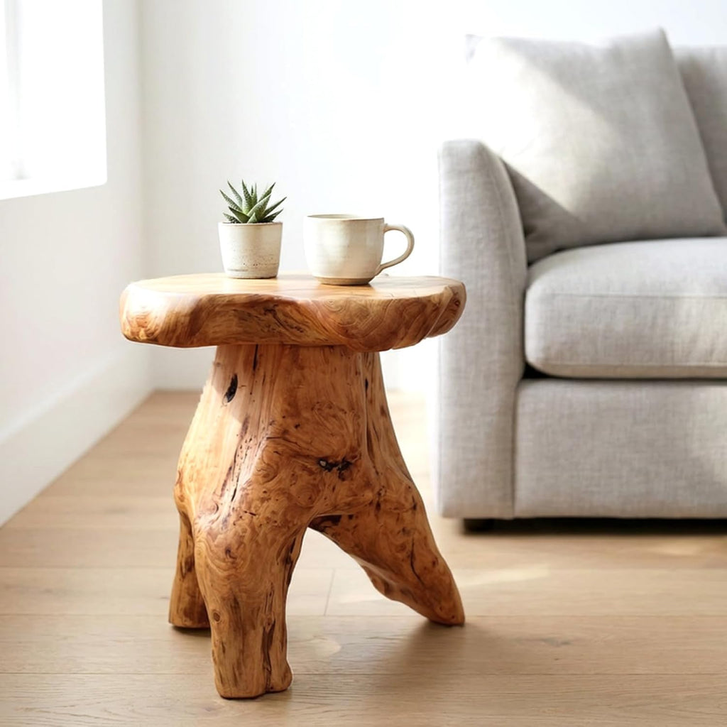 Natural Cedar Live Edge Stump Stool