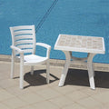 2 White Marina Resin Arm Chairs