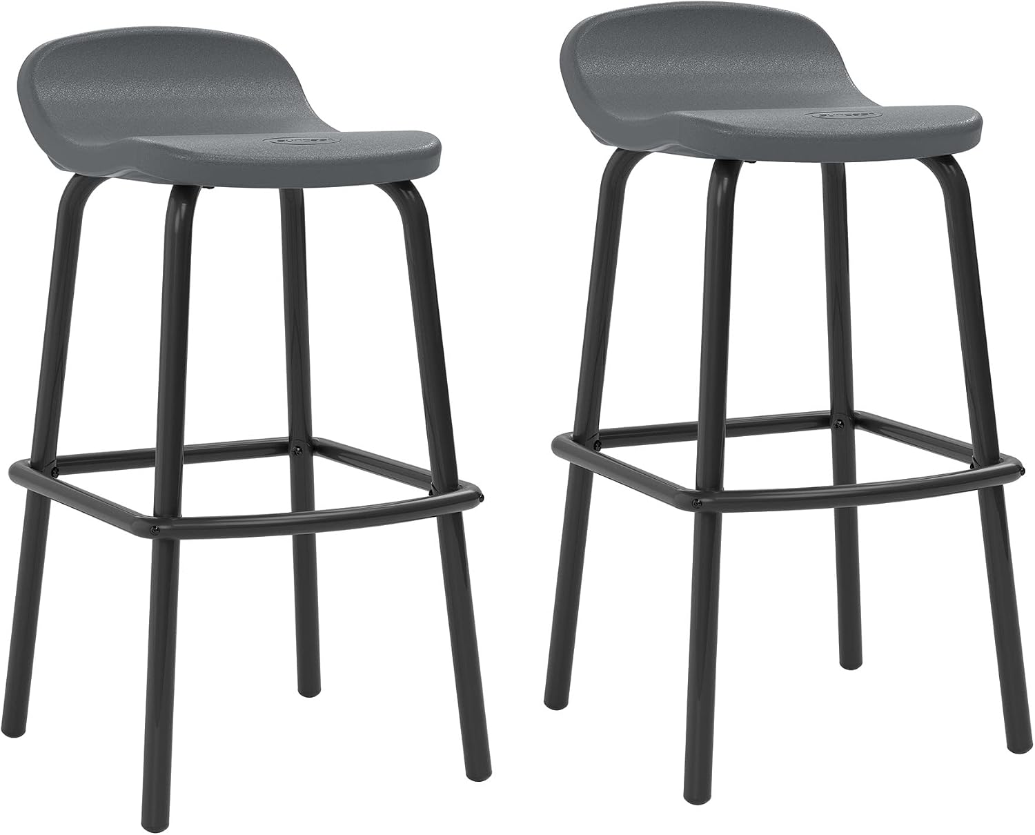 2 Cool Gray Resin Bar Stools