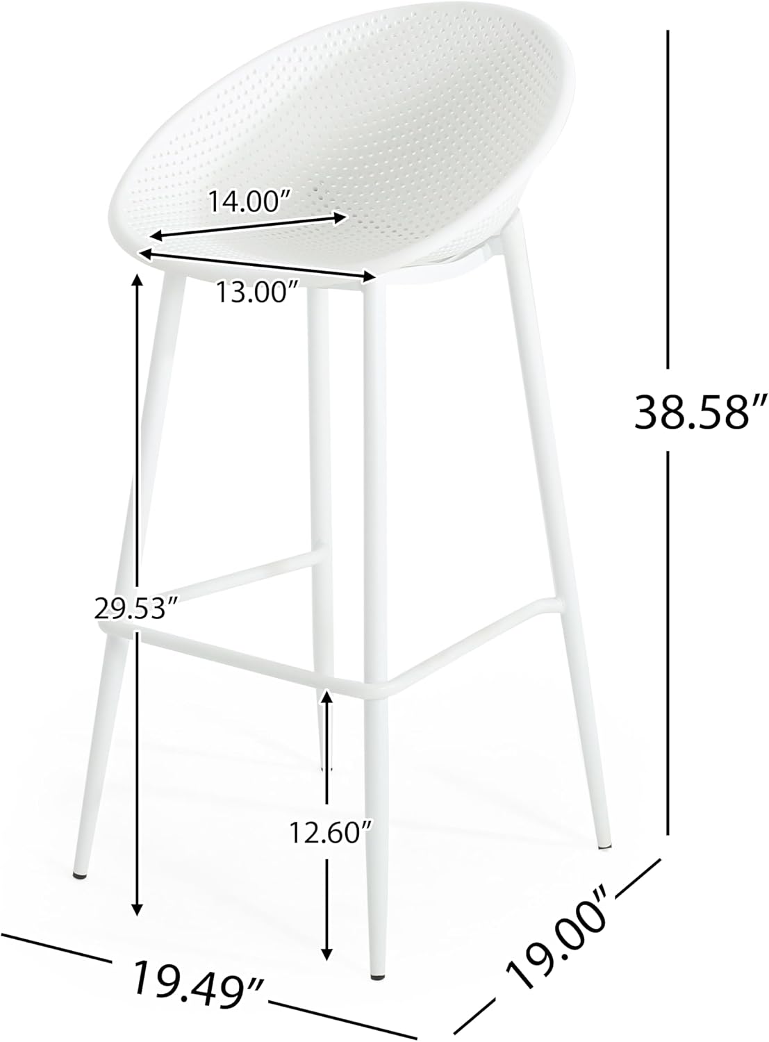 2 Resin-Iron Gable Barstools