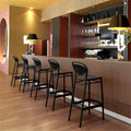 2 Black Resin Bar Stools