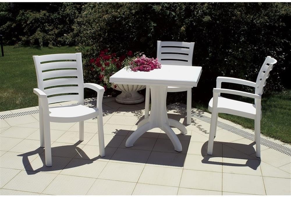 2 White Marina Resin Arm Chairs