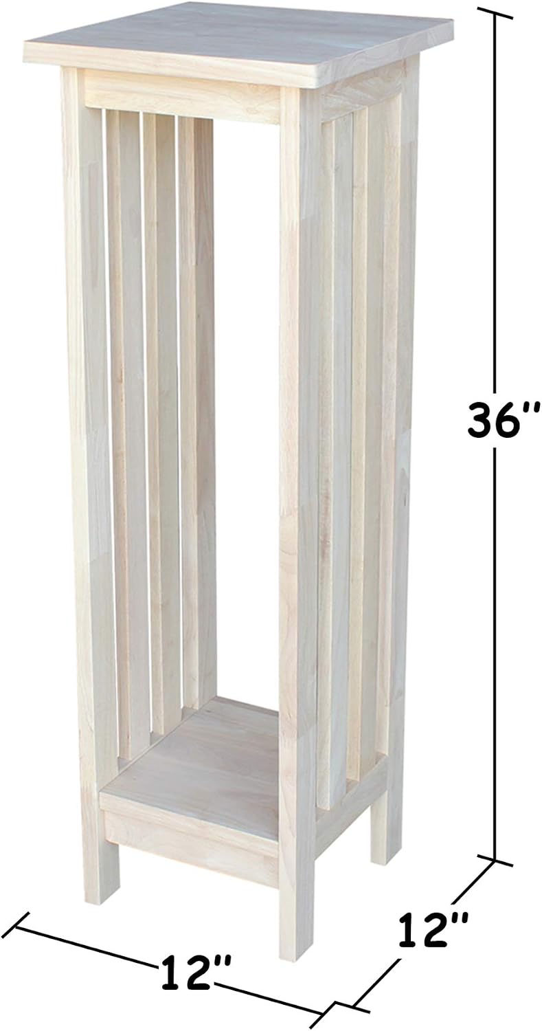 Unfinished Mission Wood Plant Stand