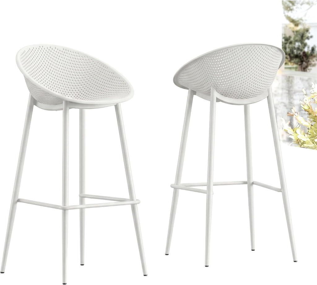 2 Resin-Iron Gable Barstools