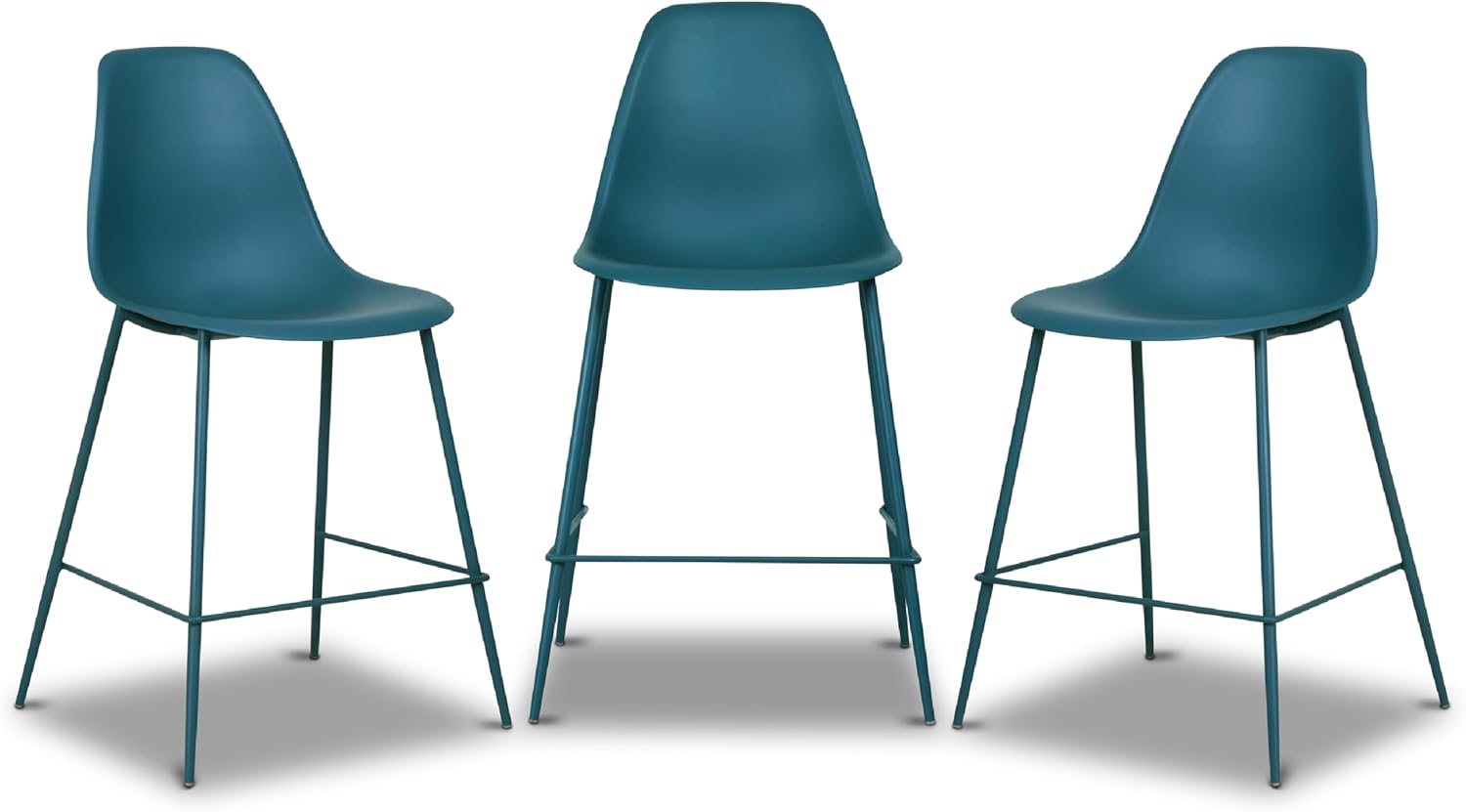 3 Ocean Teal Counter Bar Stools