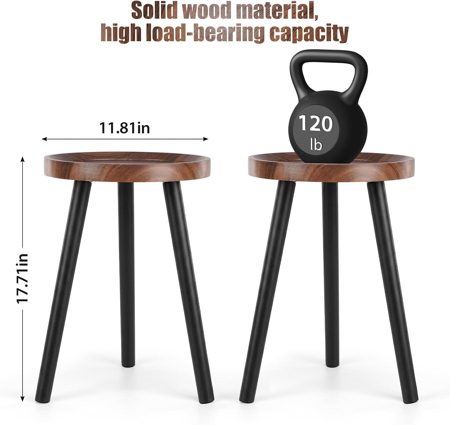 2 Pack Mid Century Wood Plant Stand