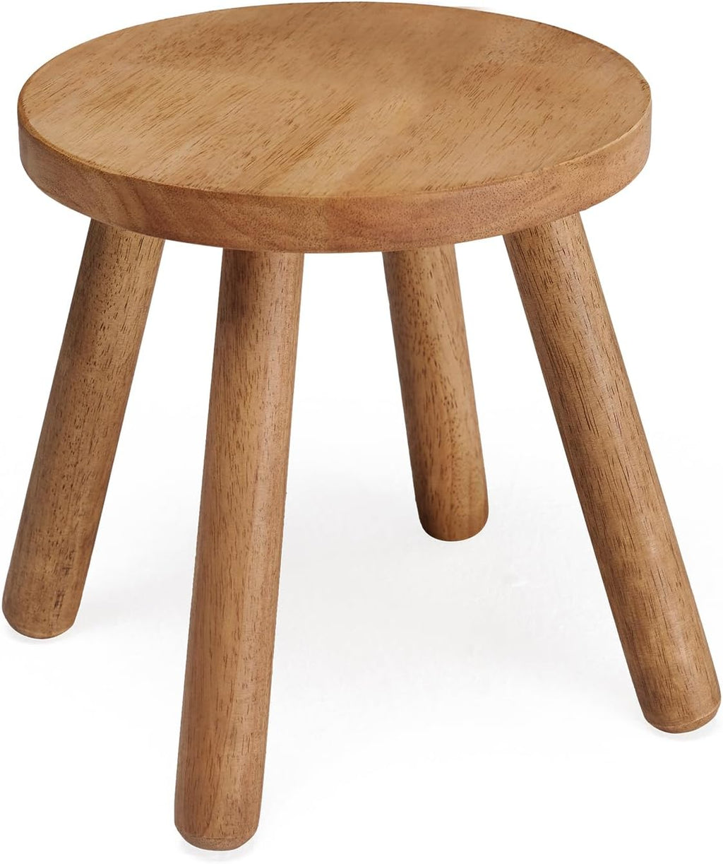 Round Solid Wood Decor Plant Stool