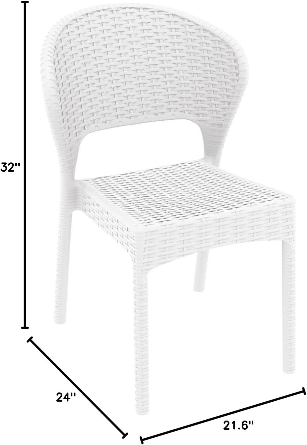 2 White Daytona Wicker Patio Chairs