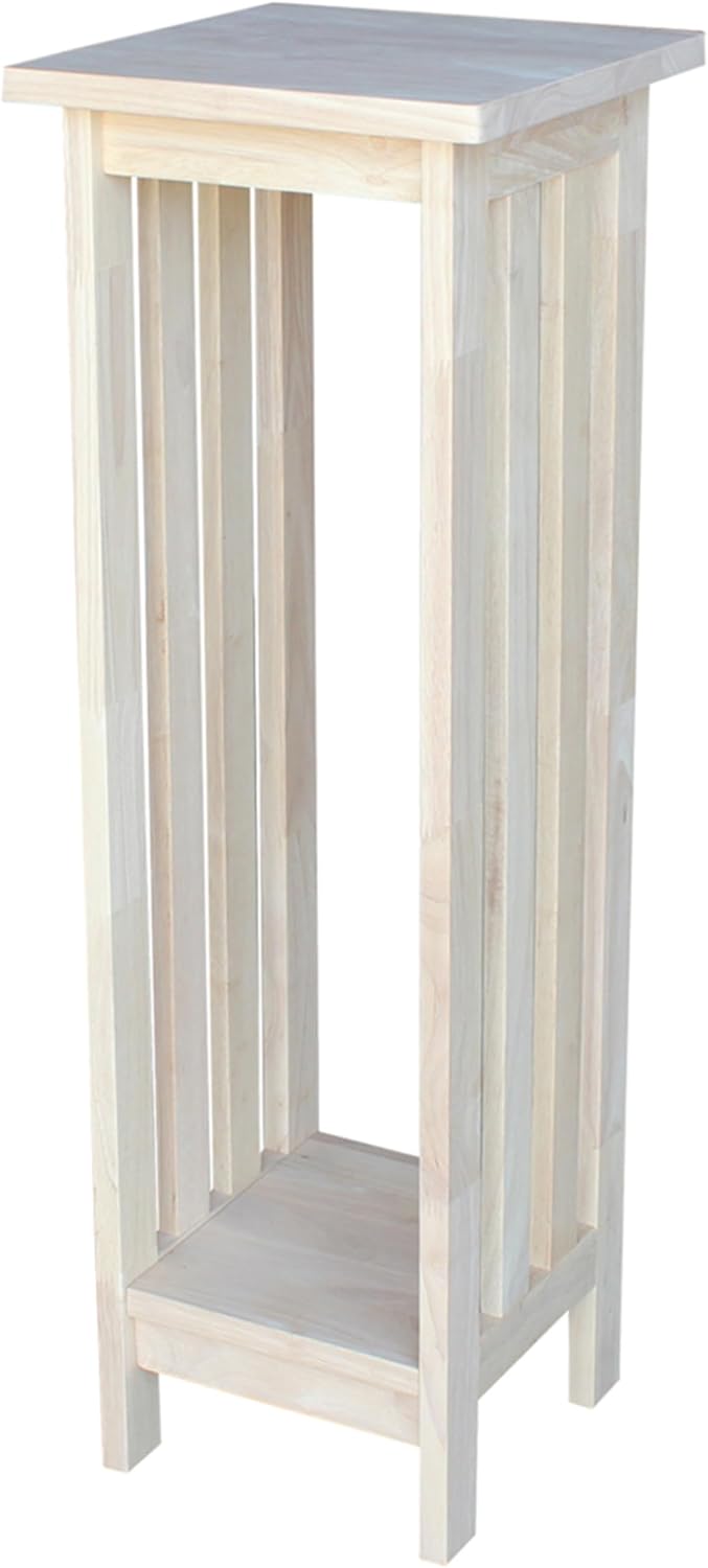 Unfinished Mission Wood Plant Stand