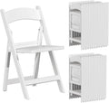 24 Pack White Padded Resin Folding Chairs