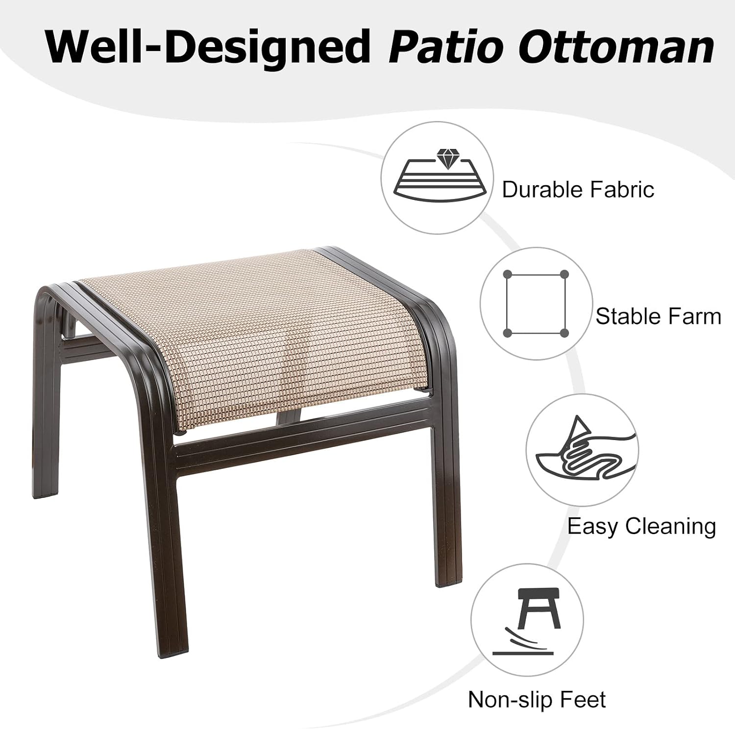2 Pack San Diego Outdoor Ottoman Set