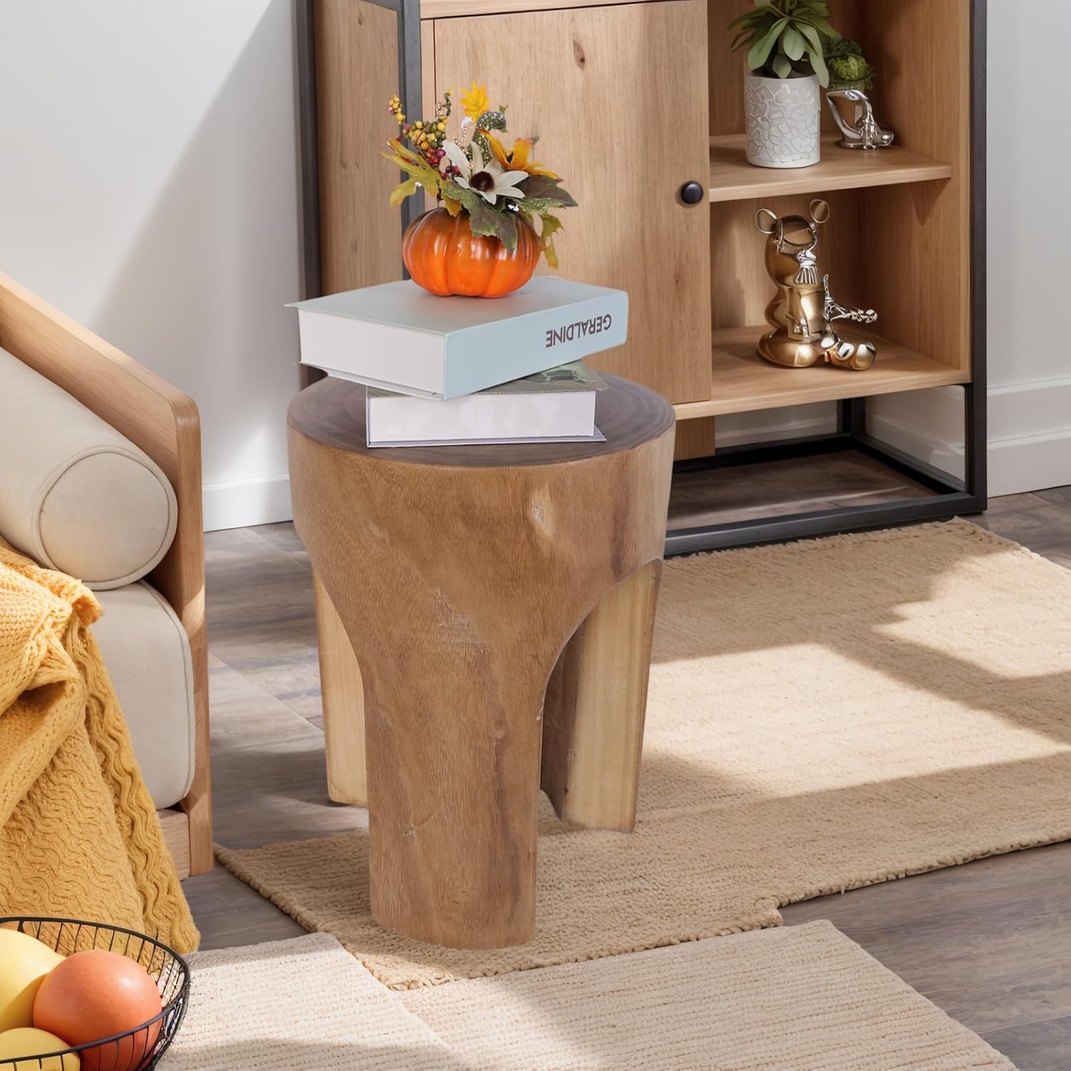 Rustic Solid Wood Accent Side Table