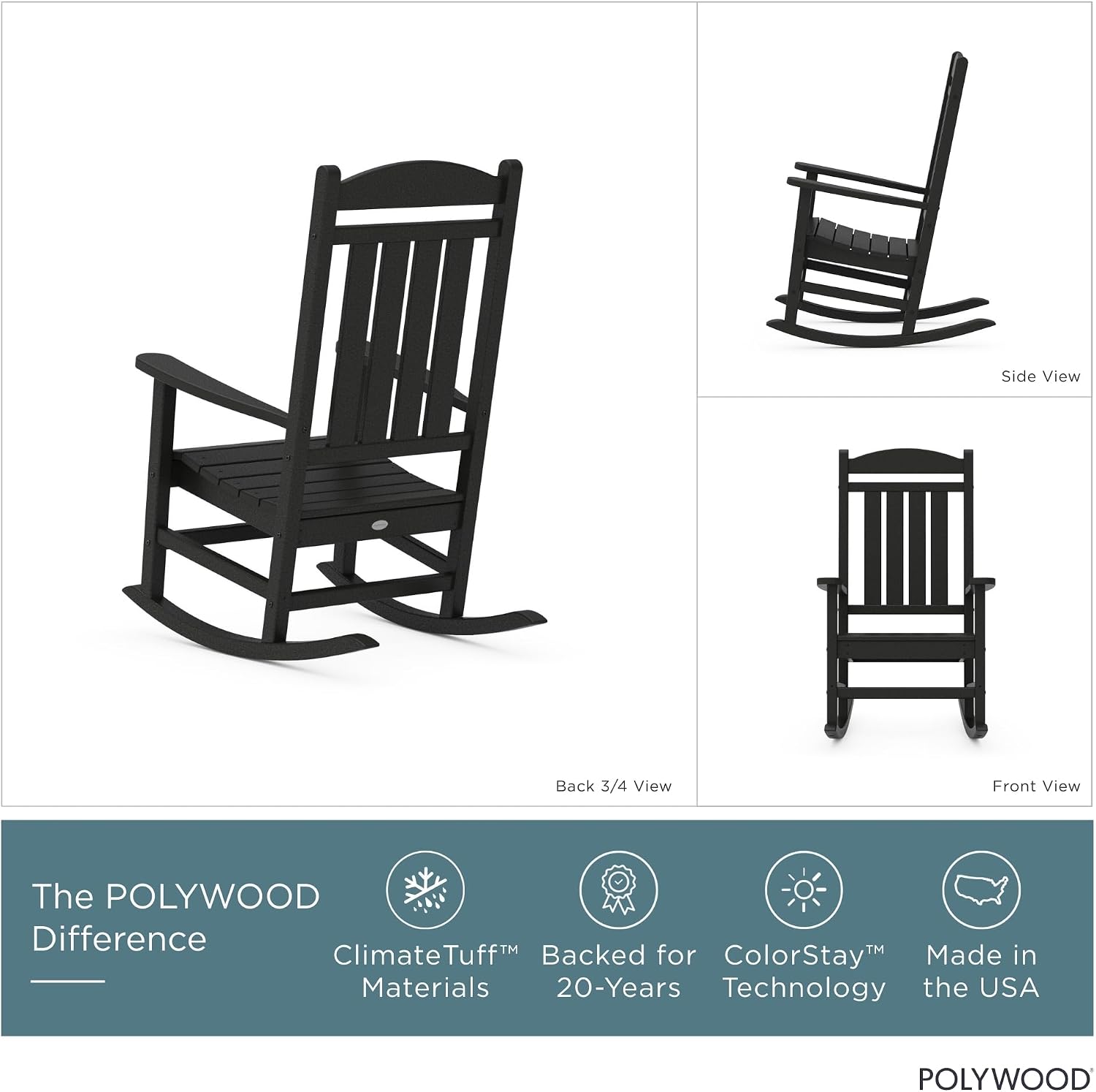 Black Presidential Rocking Chair