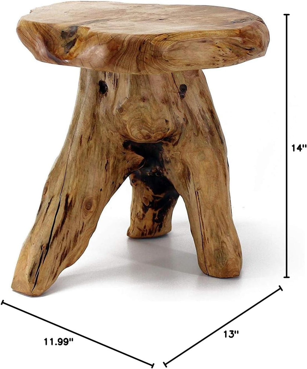 Natural Cedar Live Edge Stump Stool
