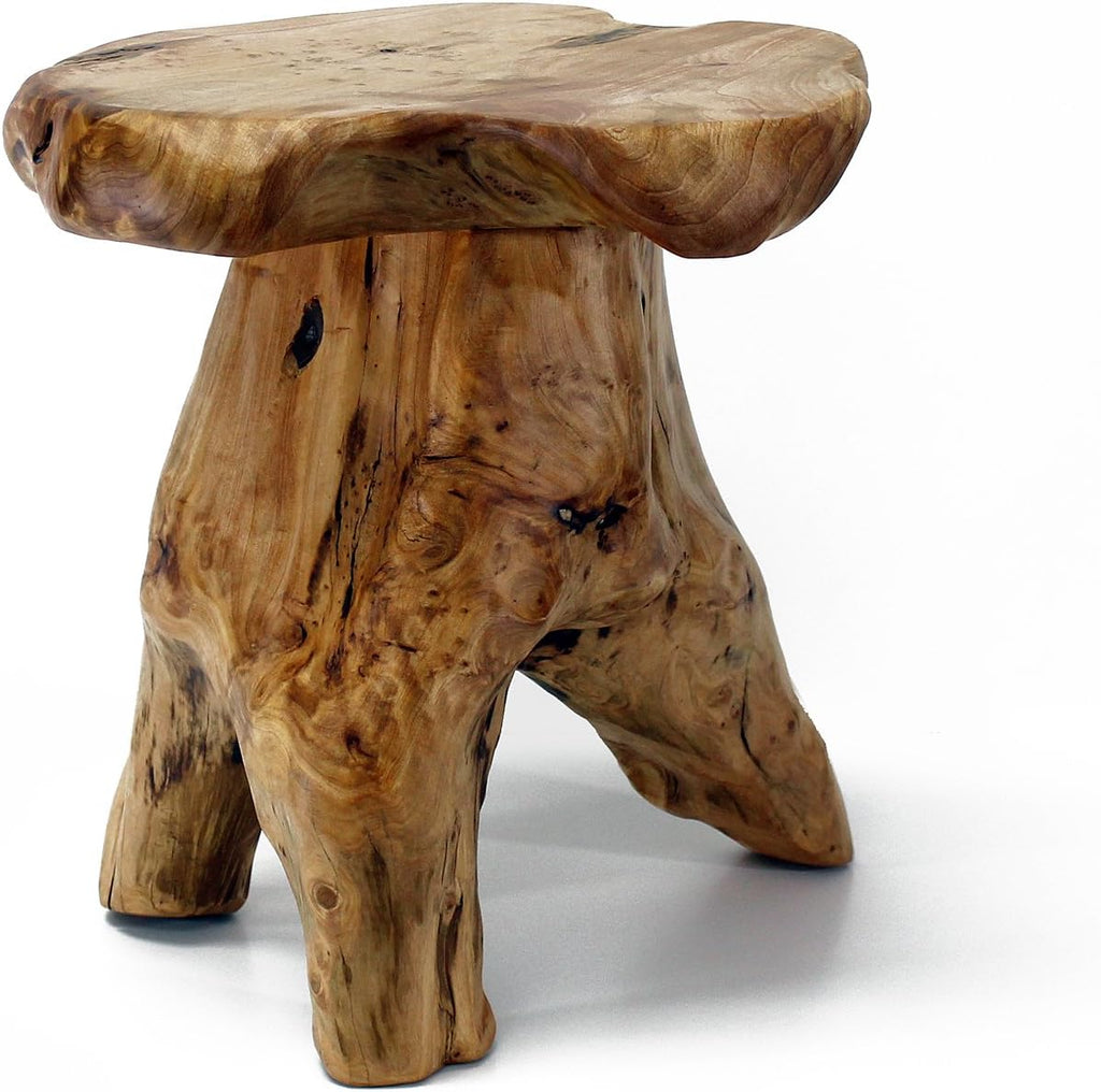 Natural Cedar Live Edge Stump Stool