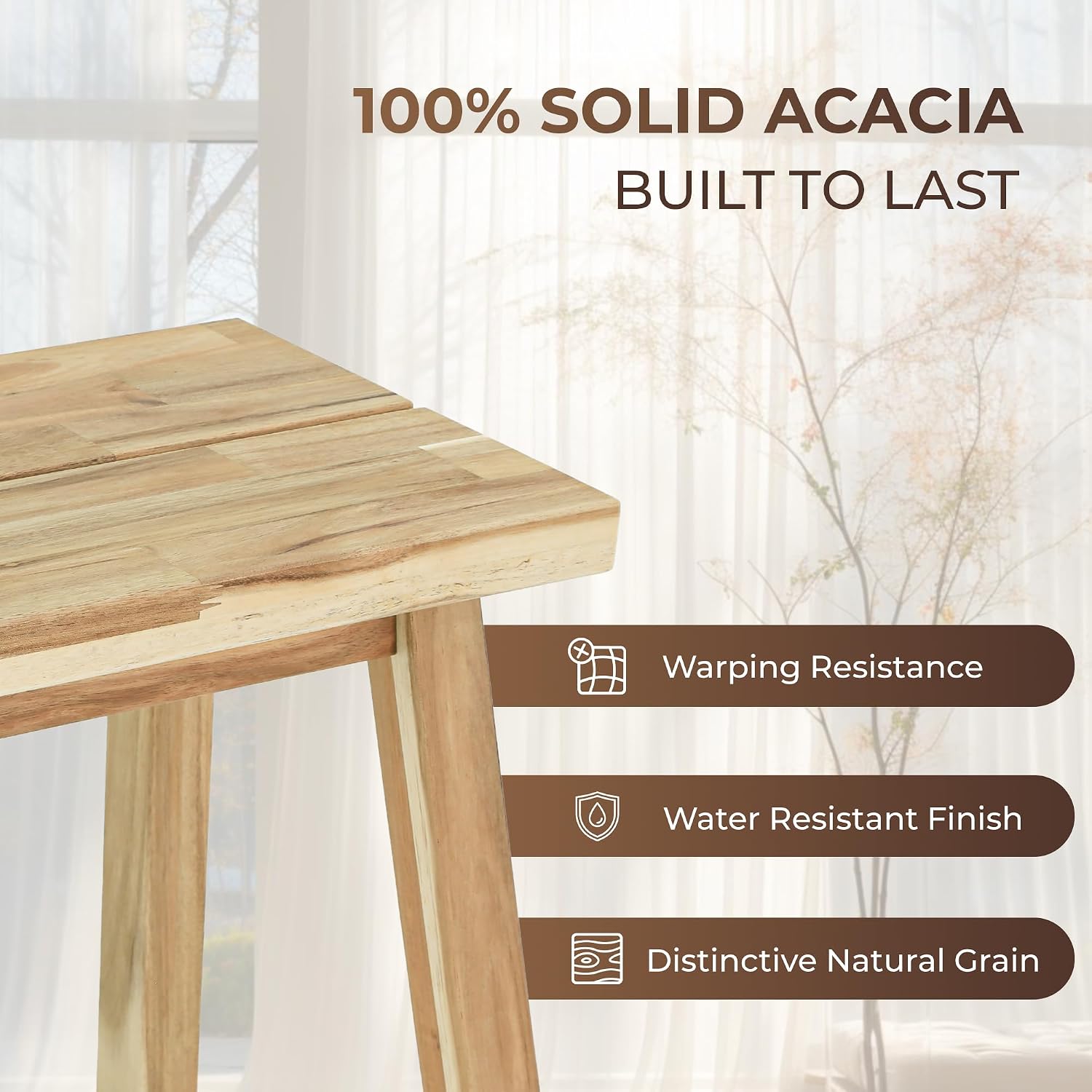 47 Inch Multi-use Solid Wood Bench