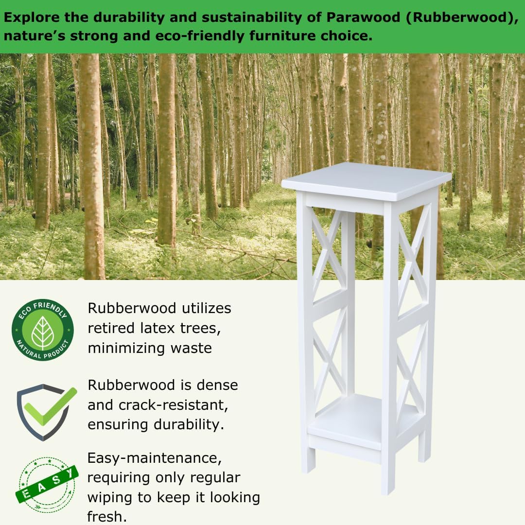 Snow White X-Sided Wood Plant Stand