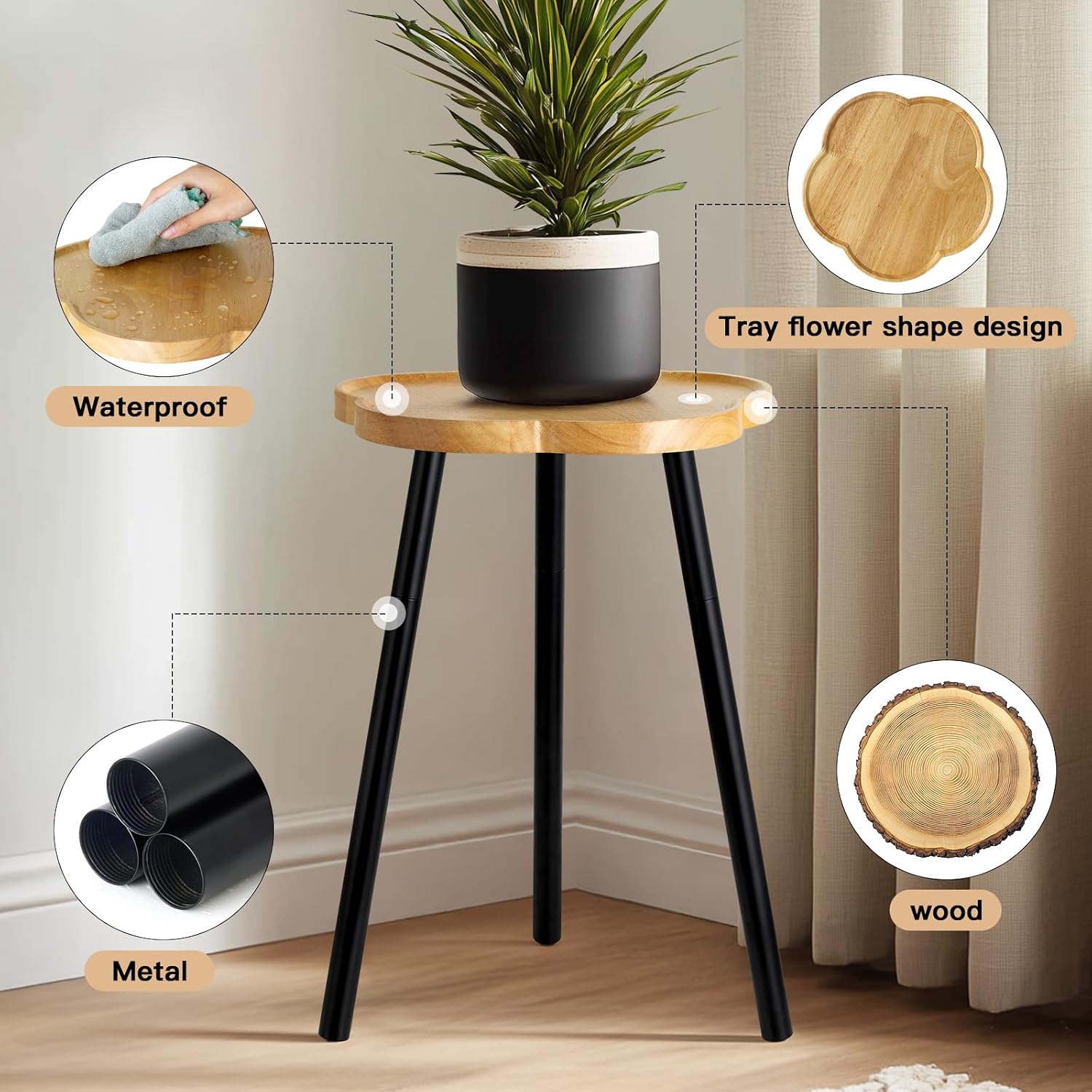Metal Mid Century Plant Stand Table