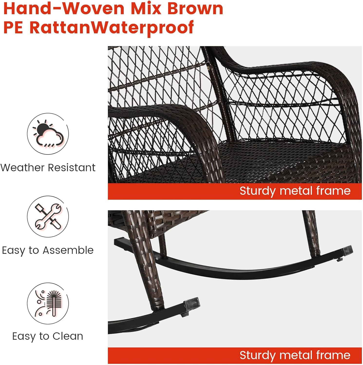 Off White Wicker Rocking Chair