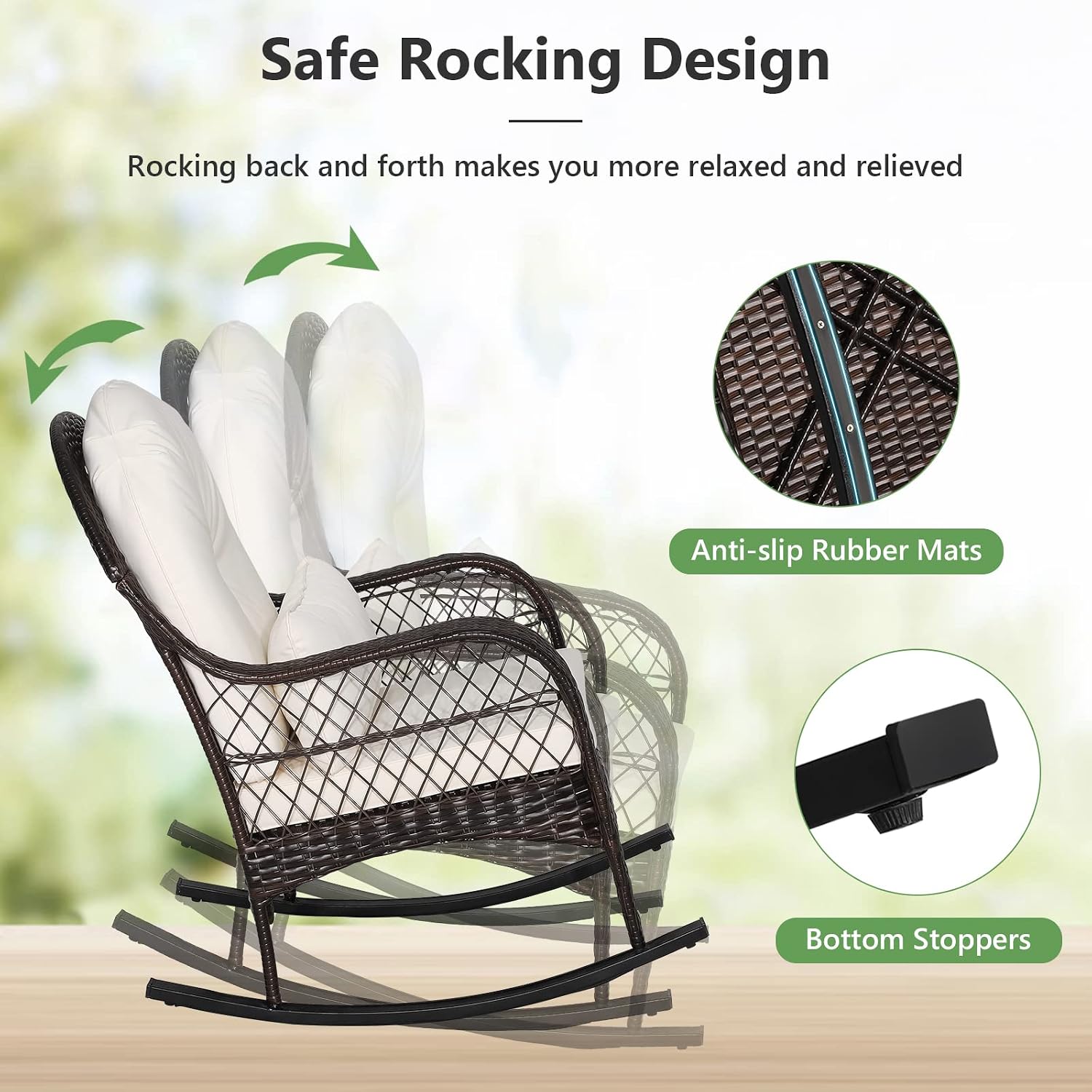 Off White Wicker Rocking Chair