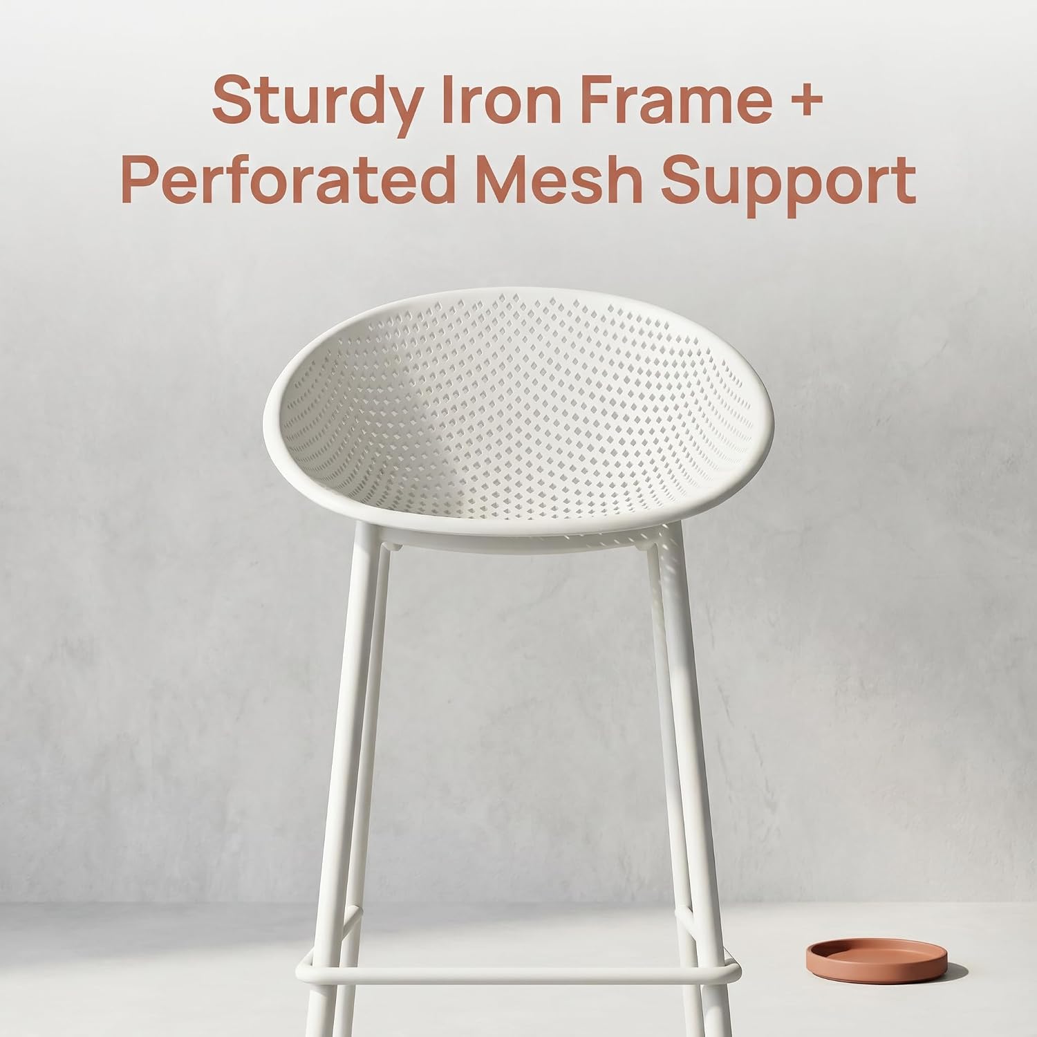 2 Resin-Iron Gable Barstools
