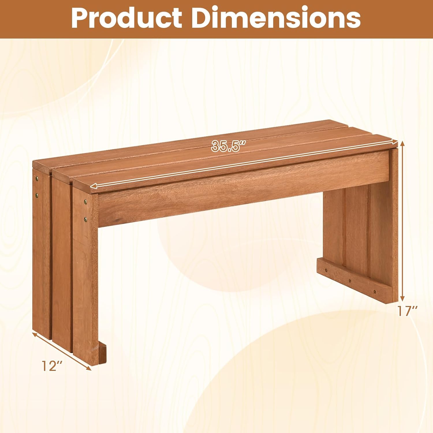 Solid Wood Outdoor Garden Bench