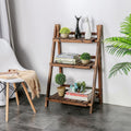 3-Tier Foldable Wood Ladder Plant Shelf