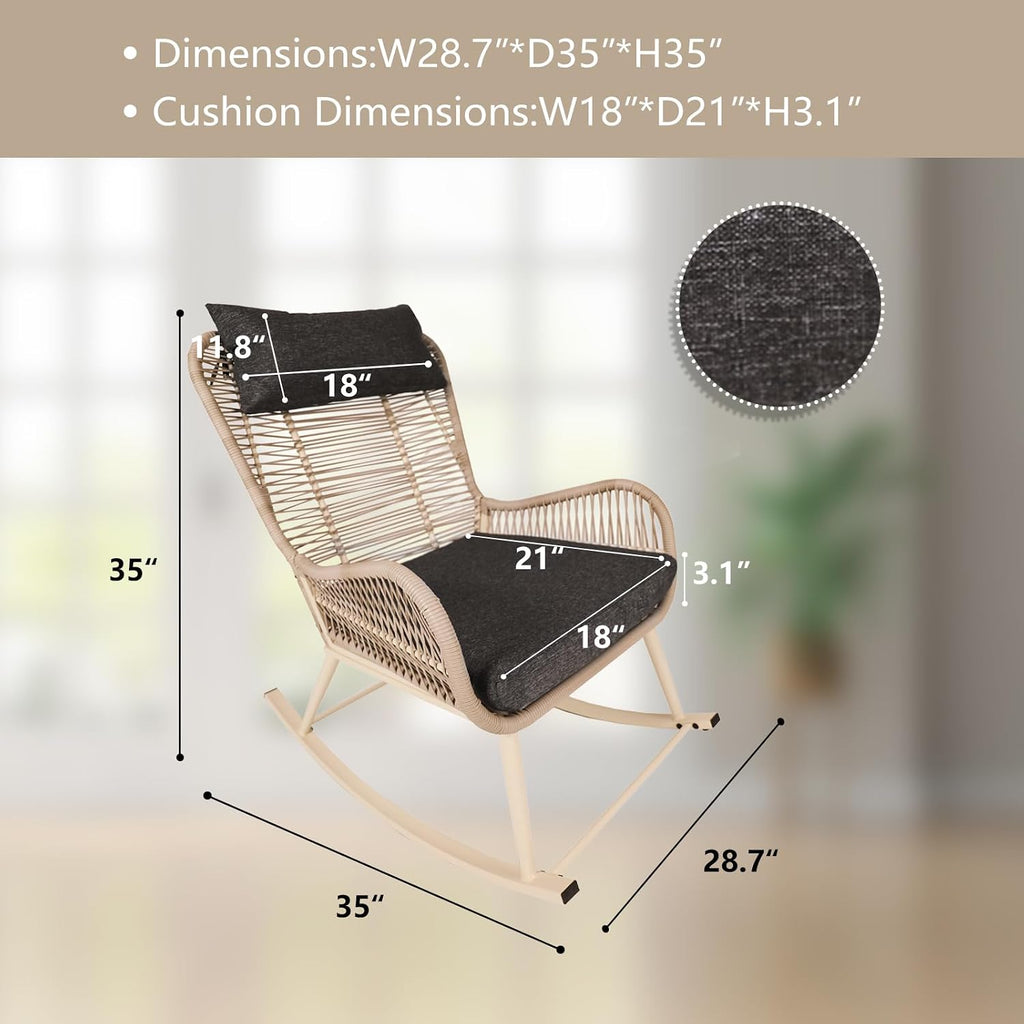 Indoor Outdoor Rocking Recliner Chair