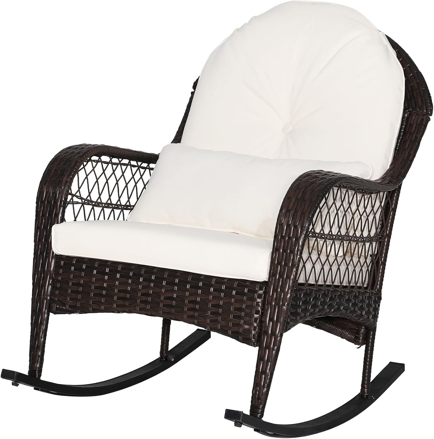 Off White Wicker Rocking Chair