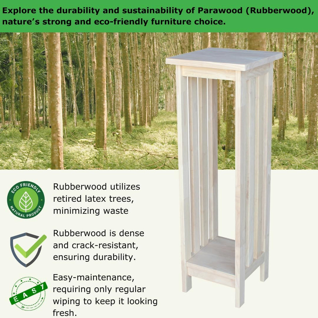 Unfinished Mission Wood Plant Stand