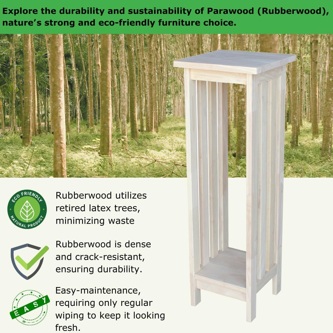 Unfinished Mission Wood Plant Stand