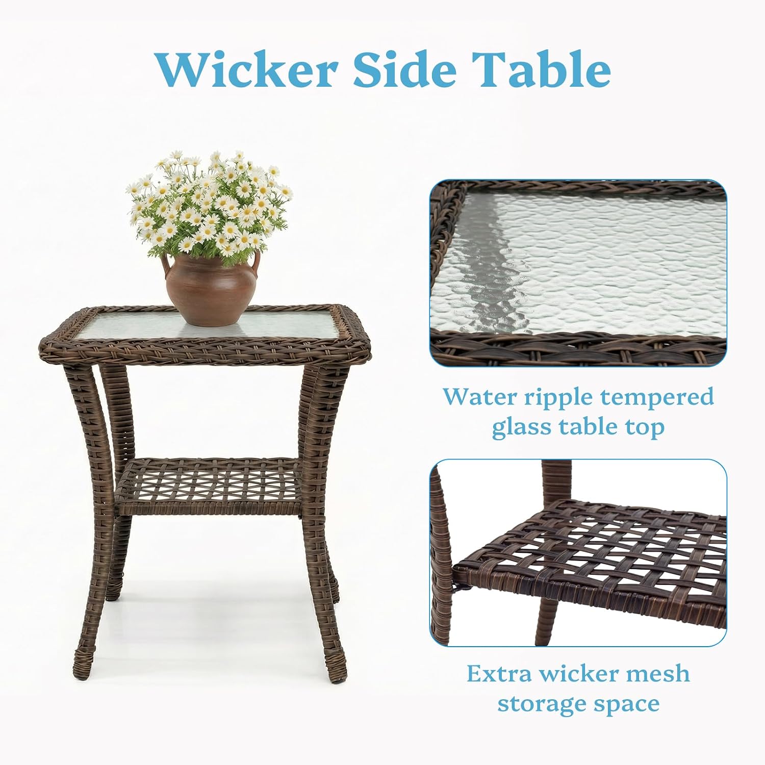 Brown Wicker Rocking Bistro Set