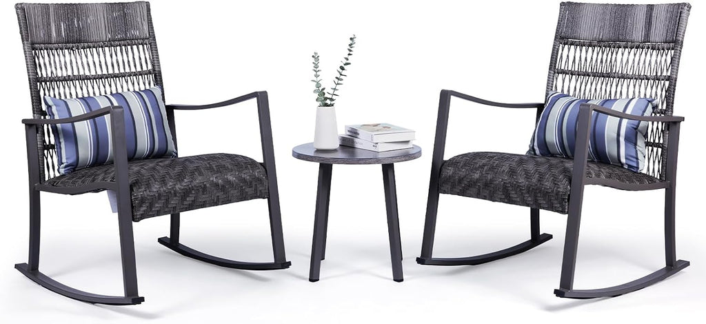 3-Piece Wicker Rocking Patio Set