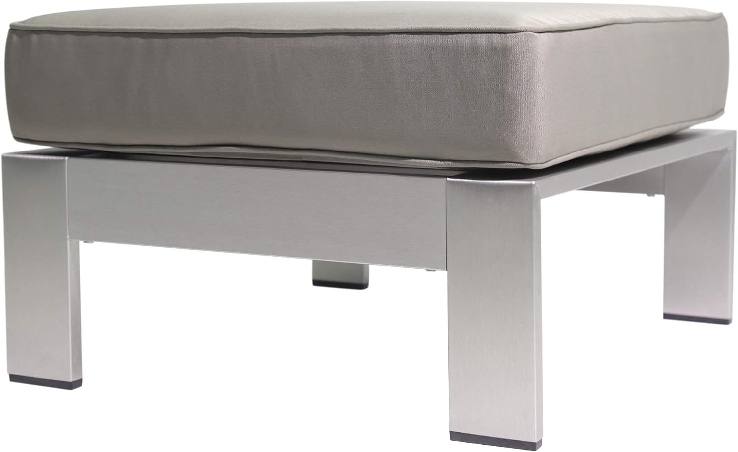 Silver Khaki Aya Coral Aluminum Ottoman