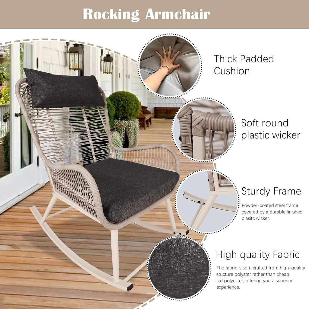 Indoor Outdoor Rocking Recliner Chair