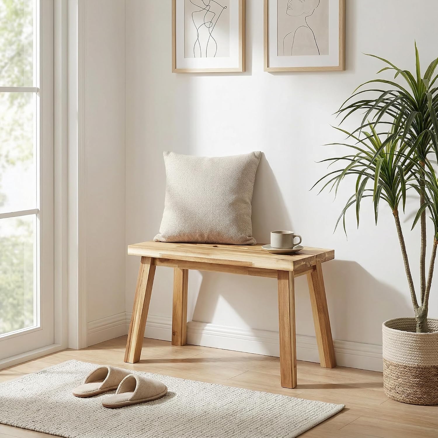 26 Inch Solid Wood Multi-use Bench