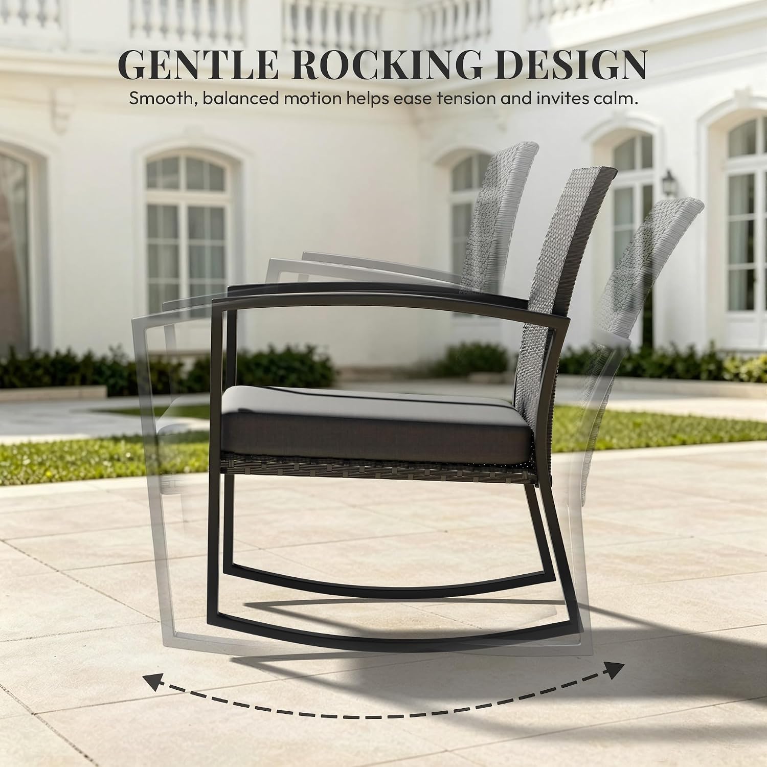 3-Piece Wicker Patio Rocking Set